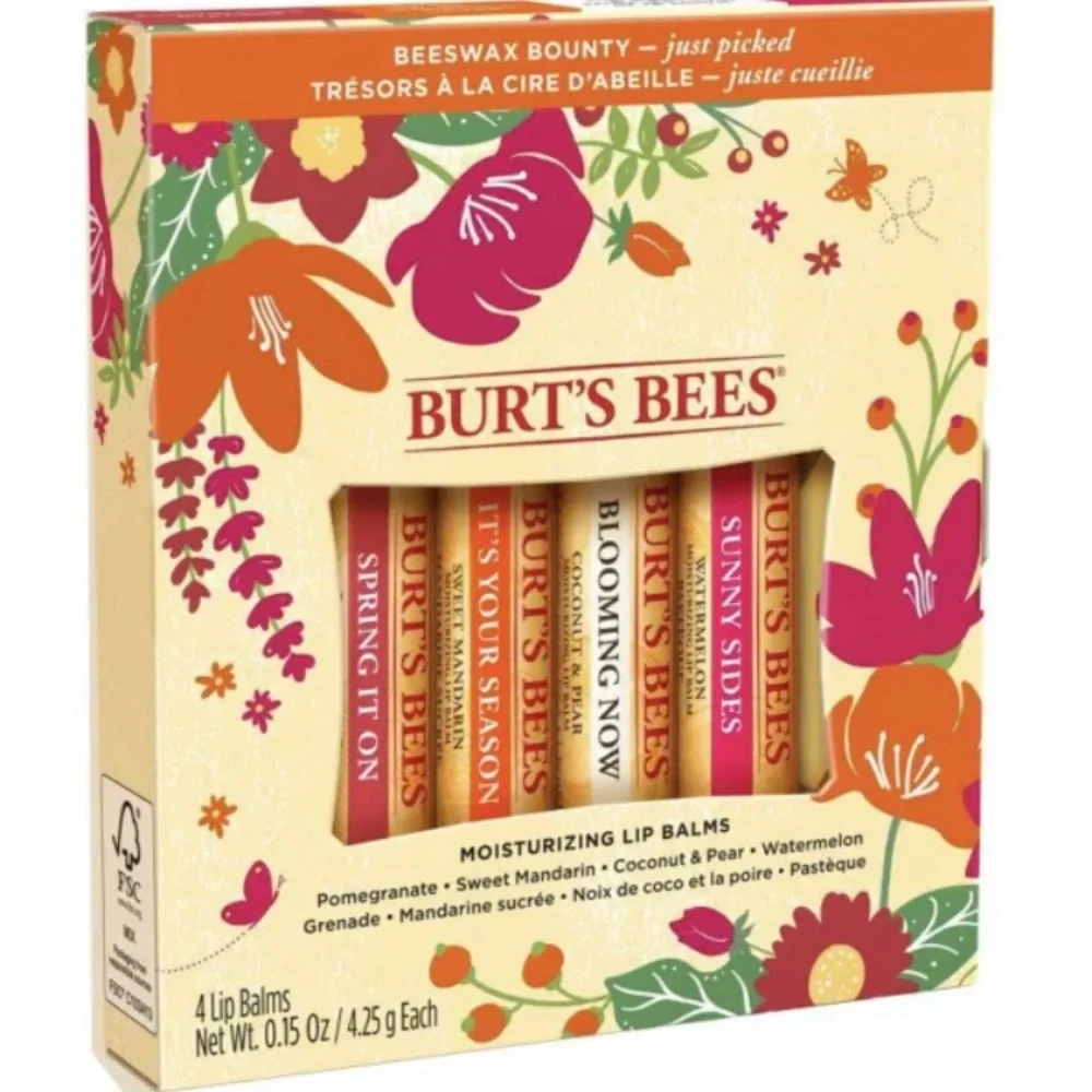 2 Packs Burt’s Bees Just Picked Lip Balm 4ct per Gift Set Spring Shower Favor